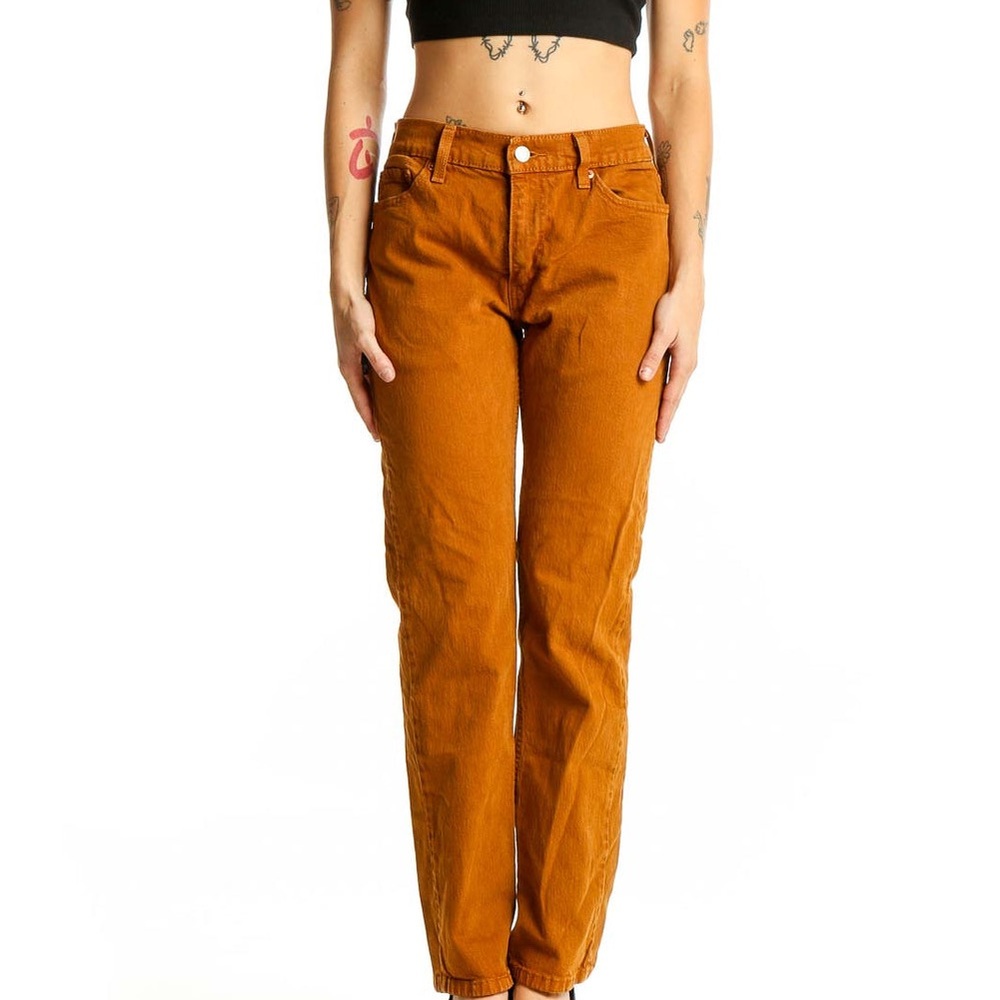 Vintage 90s deadstock terracotta Levi's — high waisted taper denim pants